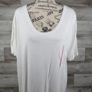 AVA & VIV* Women's Short Sleeve Crew Neck Curved Hem Pullover Blouse~ Size‎ 1X